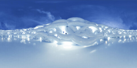 Intricate Ice Formation Close-Up Under Clear Blue Skies 360 panorama vr environment map © eliahinsomnia