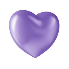 3D Lilac Metallic Heart