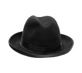black vintage classic hat isolated on white background
