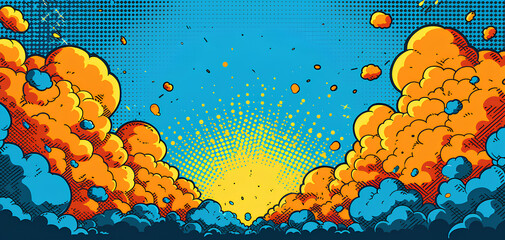 exploison effect comic art style background