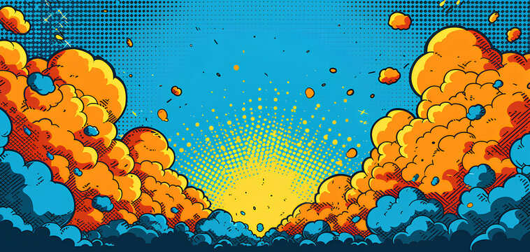 exploison effect comic art style background