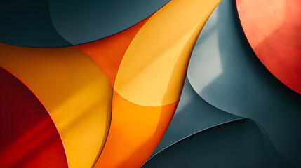 Minimalist shapeless vibrant colorful abstract yellow orange colors background wave wallpaper