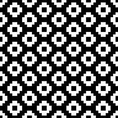 Fototapeta premium Seamless pattern. Inca crosses ornament. Tribe motif. Ancient mosaic. Ethnic embroidery background. Tribal wallpaper. Ethnical folk image. Digital paper for web design, textile print. Vector artwork