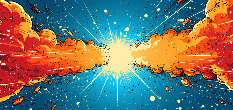 pop art versus comic art style background - Powered by Adobe