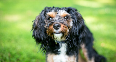 A Cavalier King Charles Spaniel mixed breed dog