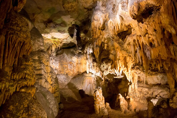 Speleothem formations in Luray Caverns, Virginia