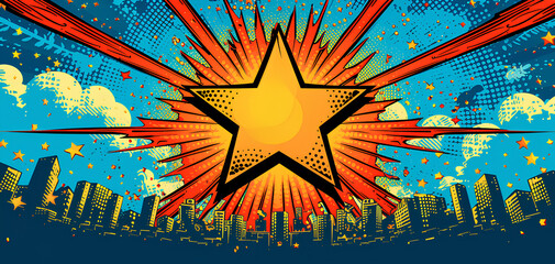 star sunburst comic cartoon background