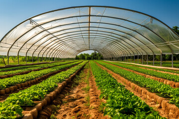 greenhouse with plants in the spring