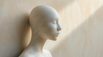 Minimalist Sculptural Head Profile - Serenity and Peace of mind
