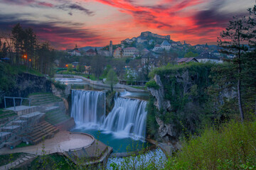 Jajce town in Bosnia and Herzegovina, famous for the beautiful Pliva waterfall