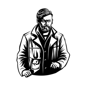 Illustration of man on white background.