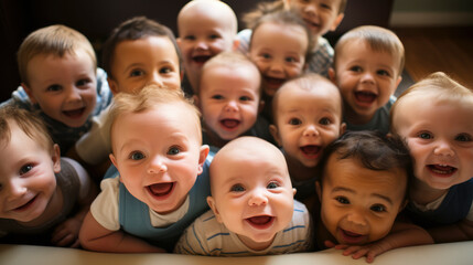 Obraz premium Background Illustration of babies, smiling 