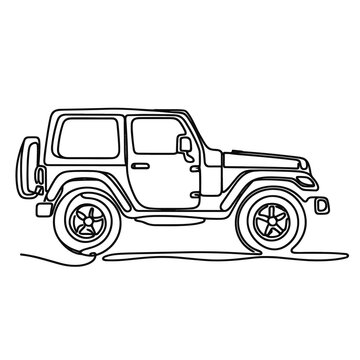 Jeep in a line drawing style