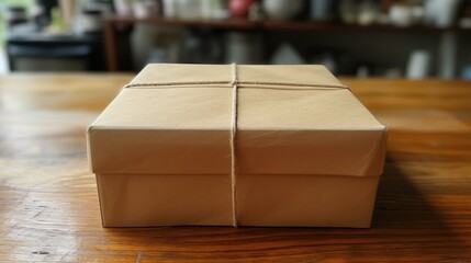 Zero waste dining: Paper box set against a plastic-free backdrop
