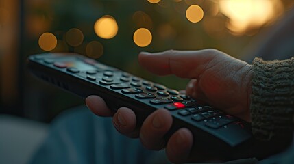 Effortless control: Close-up hand pointing with a TV remote