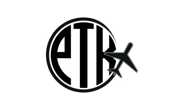 PTK three initial letter circle tour & travel agency logo design vector template. hajj Umrah agency, abstract, wordmark, business, monogram, minimalist, brand, company, flat, tourism agency, tourist
