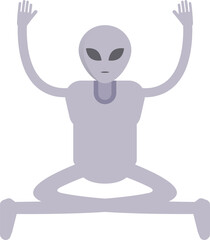 Alien Character Sitting Illustration
