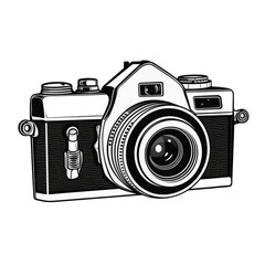 digital slr camera illustration - obrazy, fototapety, plakaty