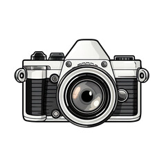 digital slr camera illustration - obrazy, fototapety, plakaty