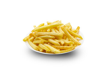 french fries on white background