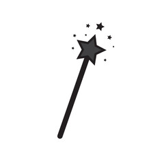 Magic wand icon. Magic wand vector, symbol, stick with stars. Vector illustration of magic wand.