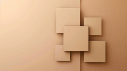 Almond color square shape background presentation design. PowerPoint and Business background.