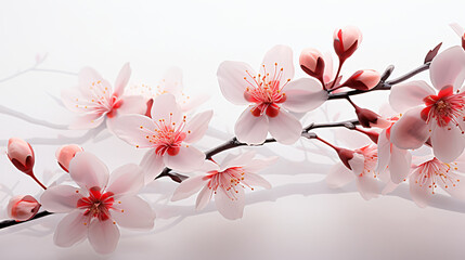 Naklejka premium Pink cherry blossom in spring. Flower blossoms with light pink petals. Pink tree branch. Sakura.
