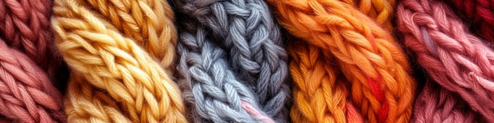 Fototapeta premium Colorful knitted background close-up