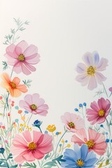 flowers wall cosmos backdrop sticker illustration soft opalescent membranes daisy murals hospital background storybook design pinks store