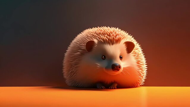 cute little hedgehog, warm and gentle colors. minimalism. Generative AI
