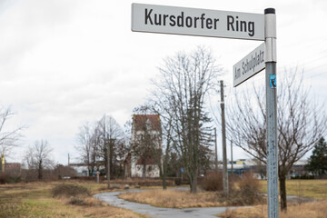 Ghost village Kursdorf Germany with church
