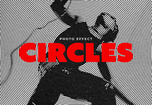 Circular Stencil Photo Effect Mockup