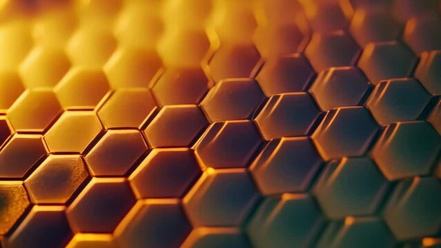 Fractal hexagons with grainy bokeh, colorful and bright background textures	
