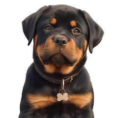 Fototapeta premium 3D cute rottweiler dog cartoon illustration