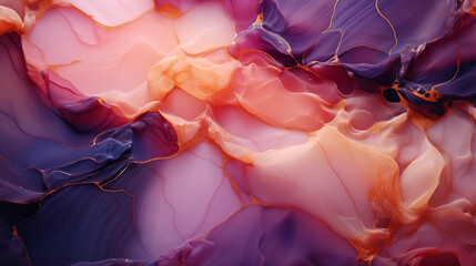 an abstract painting featuring vibrant purple and orange colors.. Elegant background for website...