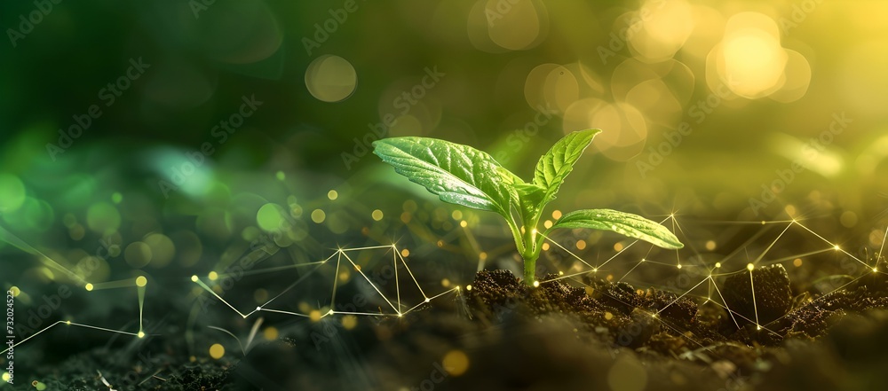 Canvas Prints Young plant sprouting with vitality in fertile soil against a backdrop of golden sunlight. symbol of growth and eco-friendliness. perfect for nature themes. AI