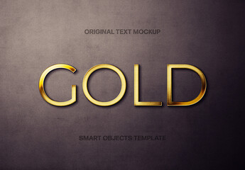 Realistic Gold Text Mockup