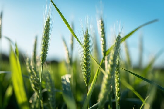 Breathtaking vistas. endless expanse of flourishing wheat in the eternal awakening of spring