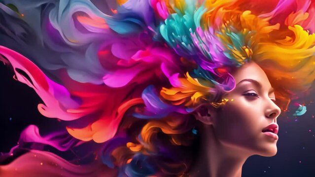 Essence of Creativity: A burst of colorful brilliance released from the mind. Generative AI	