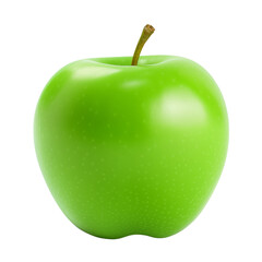 Ripe whole green apple isolated on transparent background, png