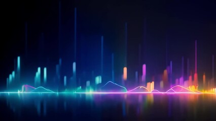 Illuminated graphs illustrating fluctuations. Concept of financial and stock markets. Depiction of market trends. Generative AI