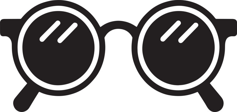 Round Frame Glasses Icon vector