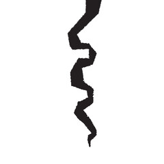 A high-contrast of a crack, isolated on a white background. Design element for depicting damage or destruction, suitable for use in articles about earthquakes, repair, and conflict or fracture