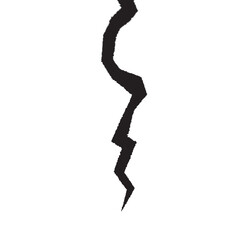 A high-contrast of a crack, isolated on a white background. Design element for depicting damage or destruction, suitable for use in articles about earthquakes, repair, and conflict or fracture - 732025358
