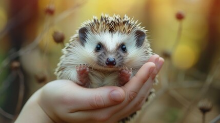 Cute African pygmy hedgehog in a captivating close-up