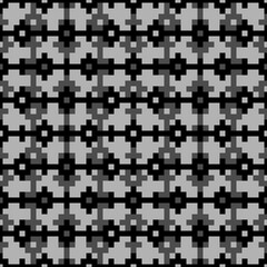 Fototapeta premium Seamless pattern. Figures, squares, rectangles image. Ancient backdrop. Shapes ornament. Ethnic embroidery background. Tribal wallpaper. Tribe motif. Digital paper, web design, textile print. Vector