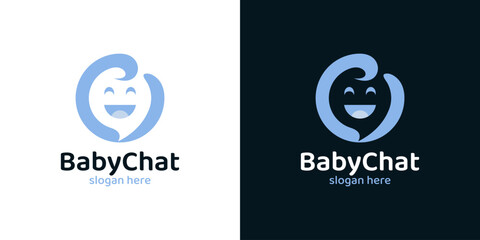 Baby design template with chat bubble graphic design vector. Symbol, icon, creative.
