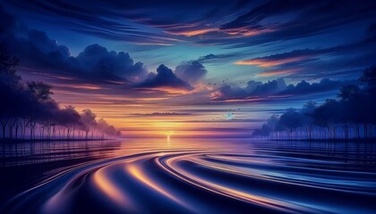 sunset in the mountains