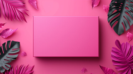 Amaranth pink box rectangle background presentation design. PowerPoint and Business background. - obrazy, fototapety, plakaty