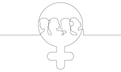 international women's day line art style. vector eps 10